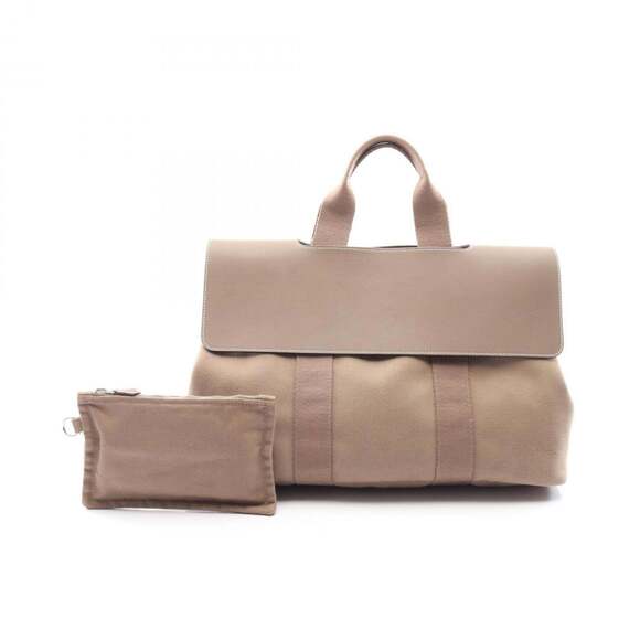 HERMES Handbags - Hermes Valparaiso MM Handbag, Leather, Toile Chevron Pattern, Women's, Beige